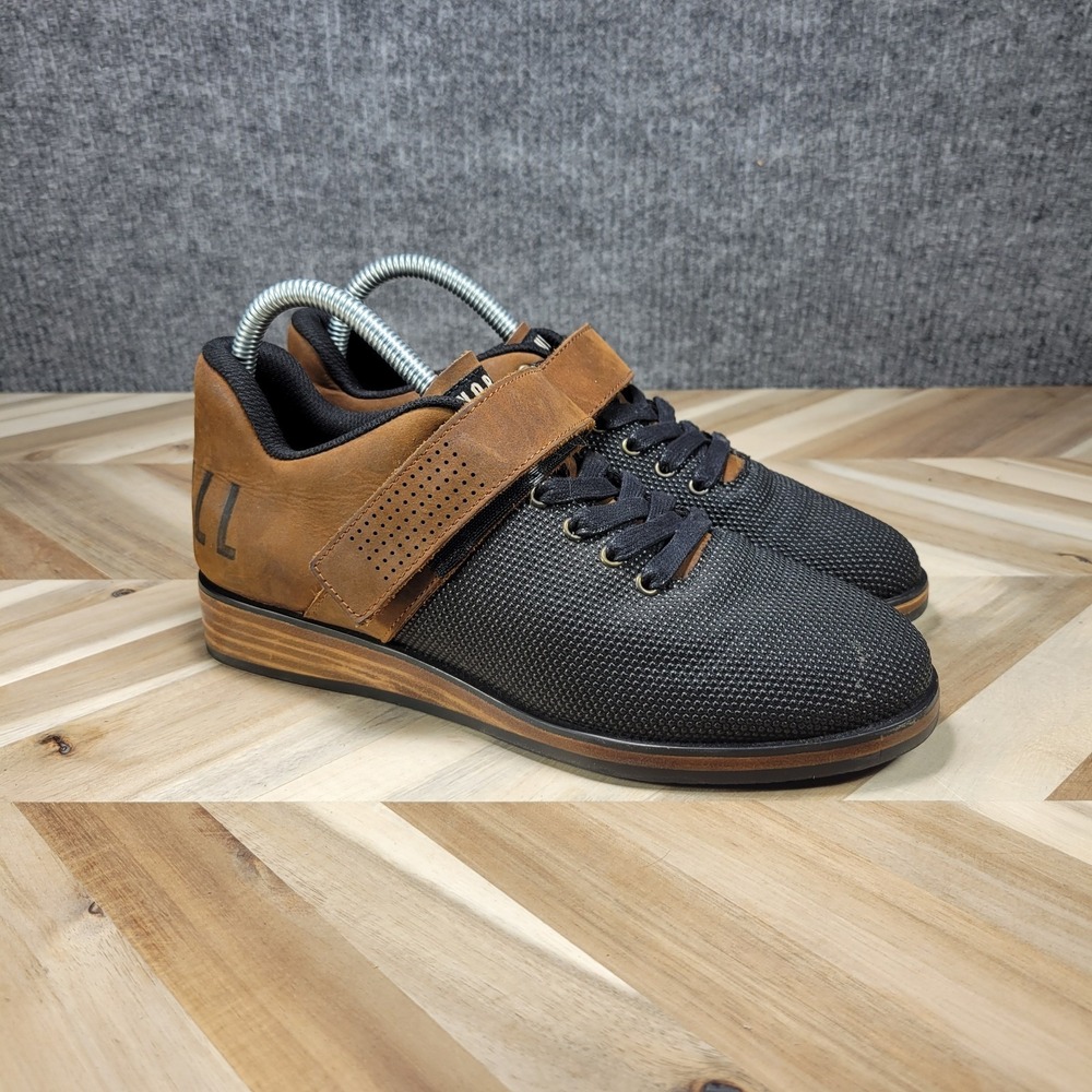 Nobull Project‎ Lifter Shoes Men Sz 7 Women 8.5 Leather Coffee Weightlifting